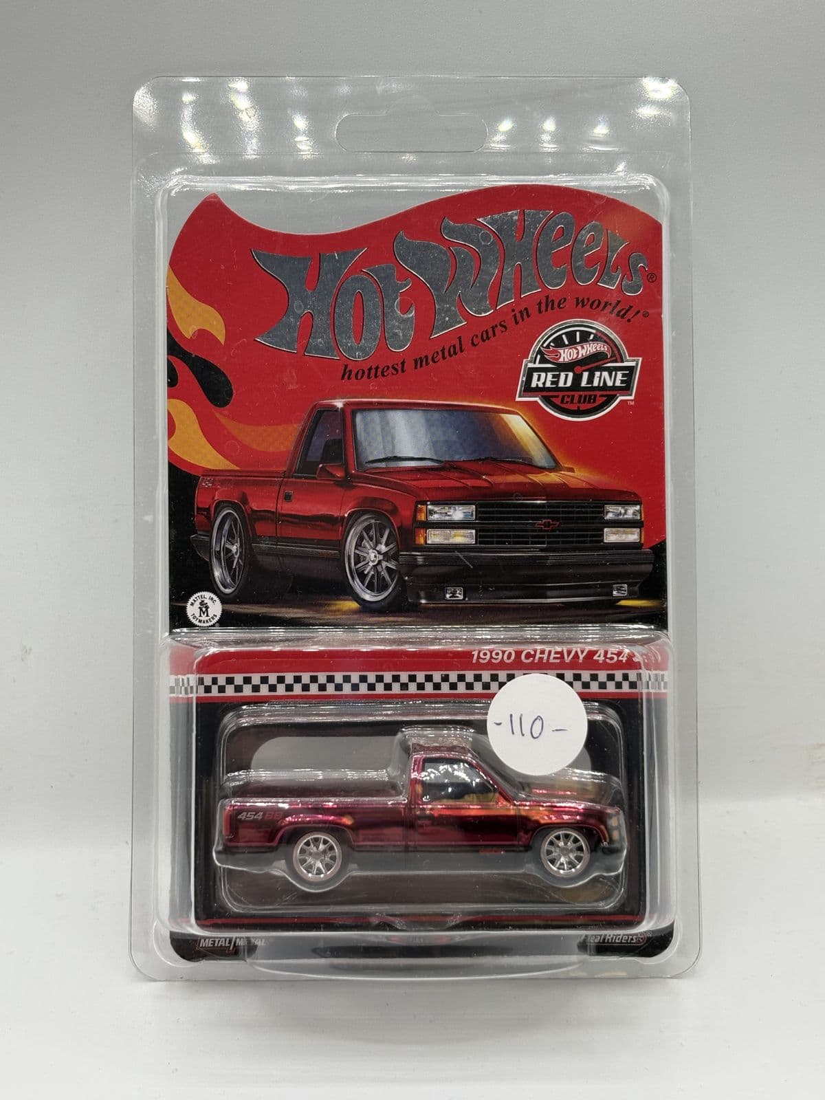 1990 Chevy 454 SS — Red Line Club, Red – Hot Wheels 1:64 diecast, carded