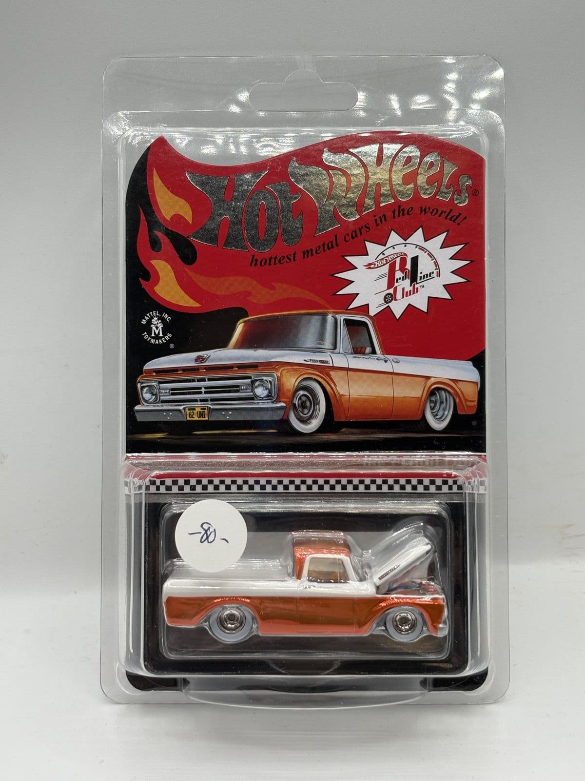 1962 Ford F-100 — Red Line Club, Orange – Hot Wheels 1:64 diecast, carded
