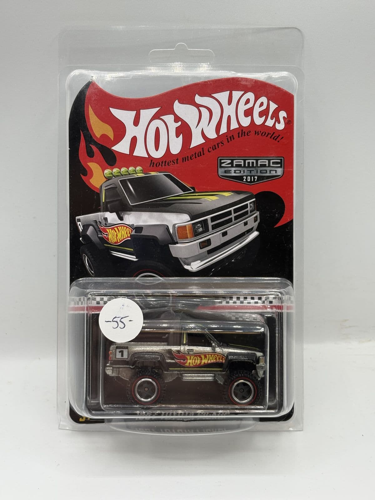 Toyota 4x4 Truck — 2017 Zamac Edition – Hot Wheels 1:64 diecast, carded – view 2
