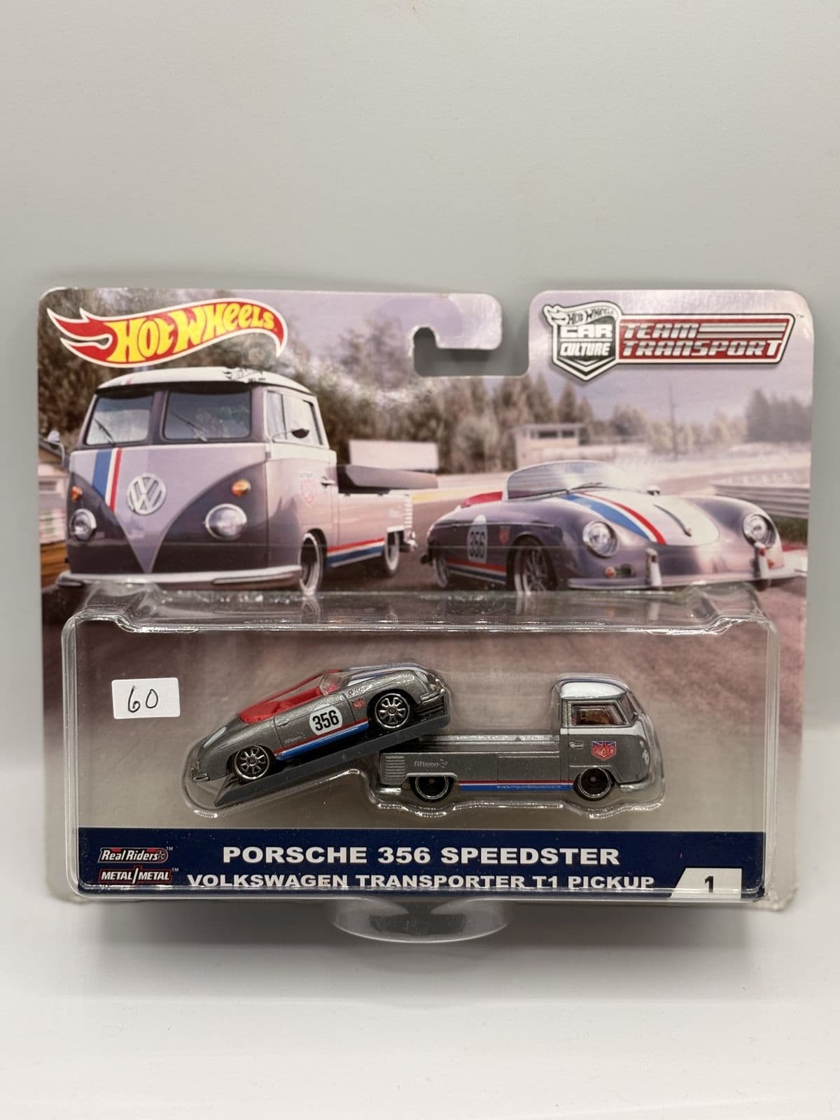 Porsche 356 Speedster & VW Transporter T1 Pickup — Team Transport – Hot Wheels 1:64 diecast, carded – view 2
