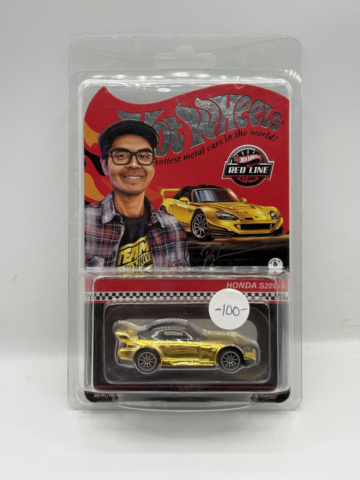 Honda S2000 — Red Line Club, Gold – Hot Wheels 1:64 diecast, carded – view 3