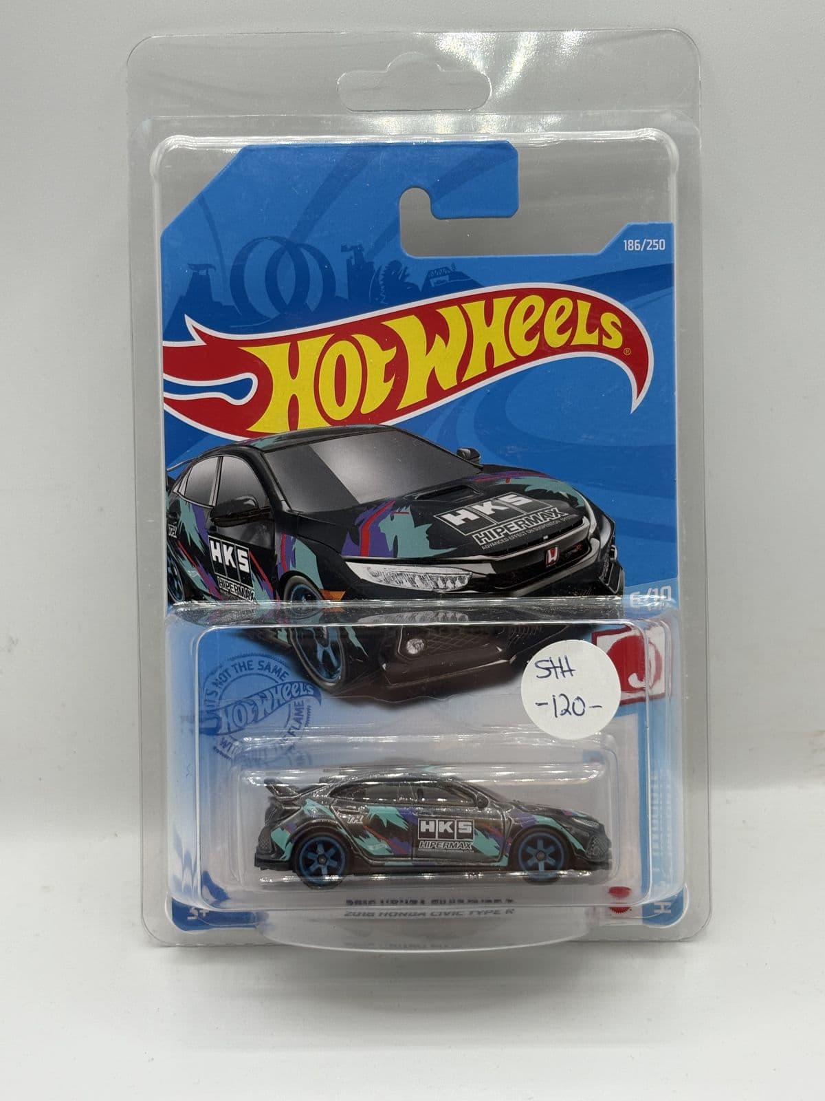 2018 Honda Civic Type R — Super Treasure Hunt, HKS – Hot Wheels 1:64 diecast, carded – view 3