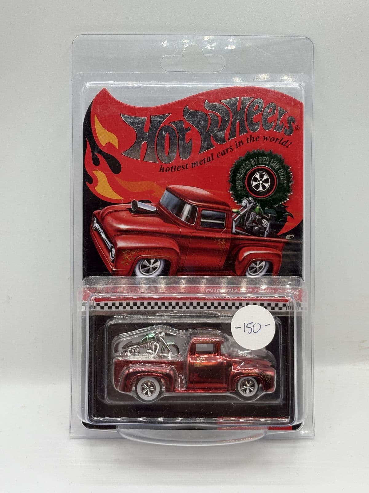 Custom '56 Ford F-100 — Red Line Club – Hot Wheels 1:64 diecast, carded – view 3