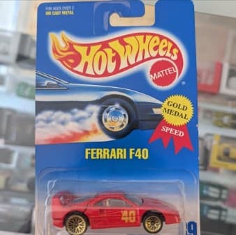1995 Ferrari F40 — Gold Medal Speed – Hot Wheels 1:64 diecast, carded