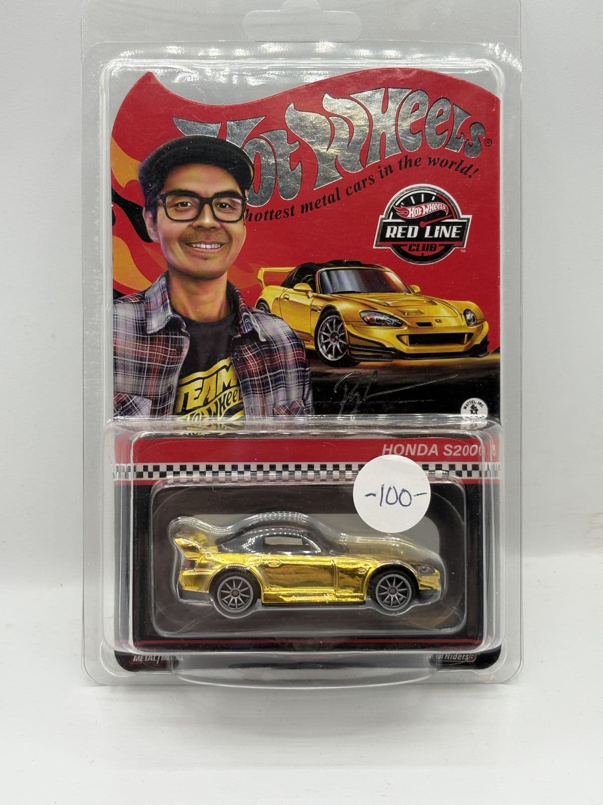 Honda S2000 — Red Line Club, Gold – Hot Wheels 1:64 diecast, carded