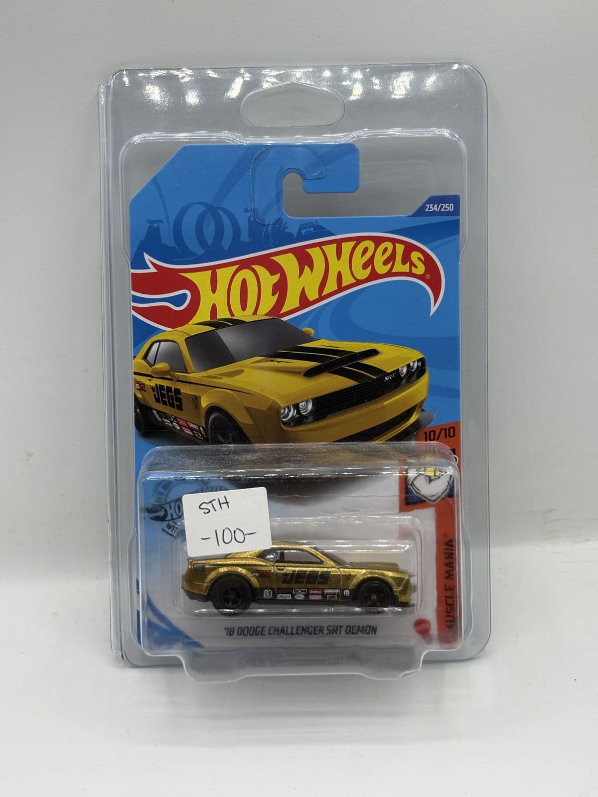 '18 Dodge Challenger SRT Demon — Super Treasure Hunt, Gold – Hot Wheels 1:64 diecast, carded