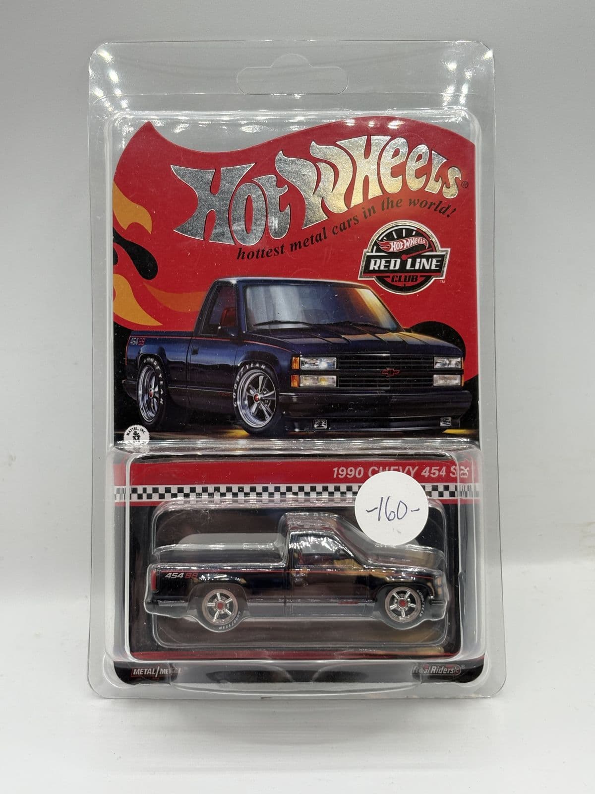 1990 Chevy 454 SS — Red Line Club, Black – Hot Wheels 1:64 diecast, carded